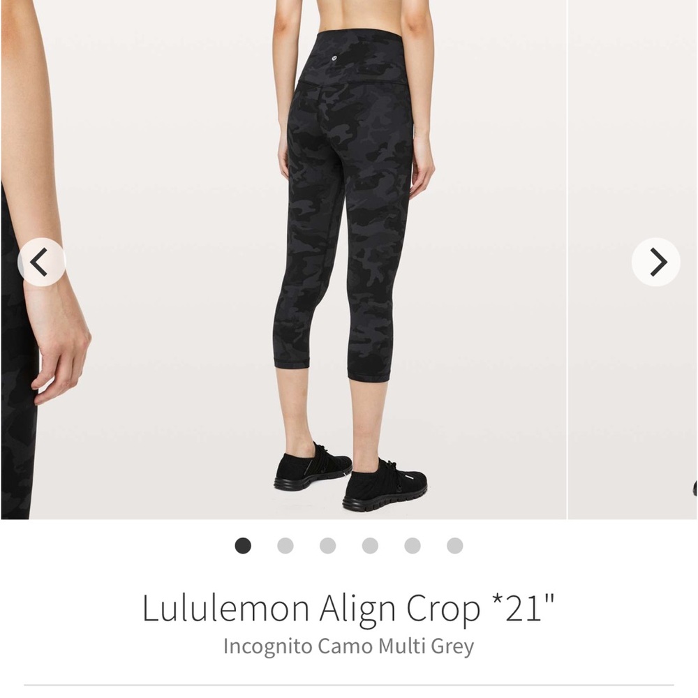 Lululemon Align Crop 21” Incognito Camo Multi Grey Size 8